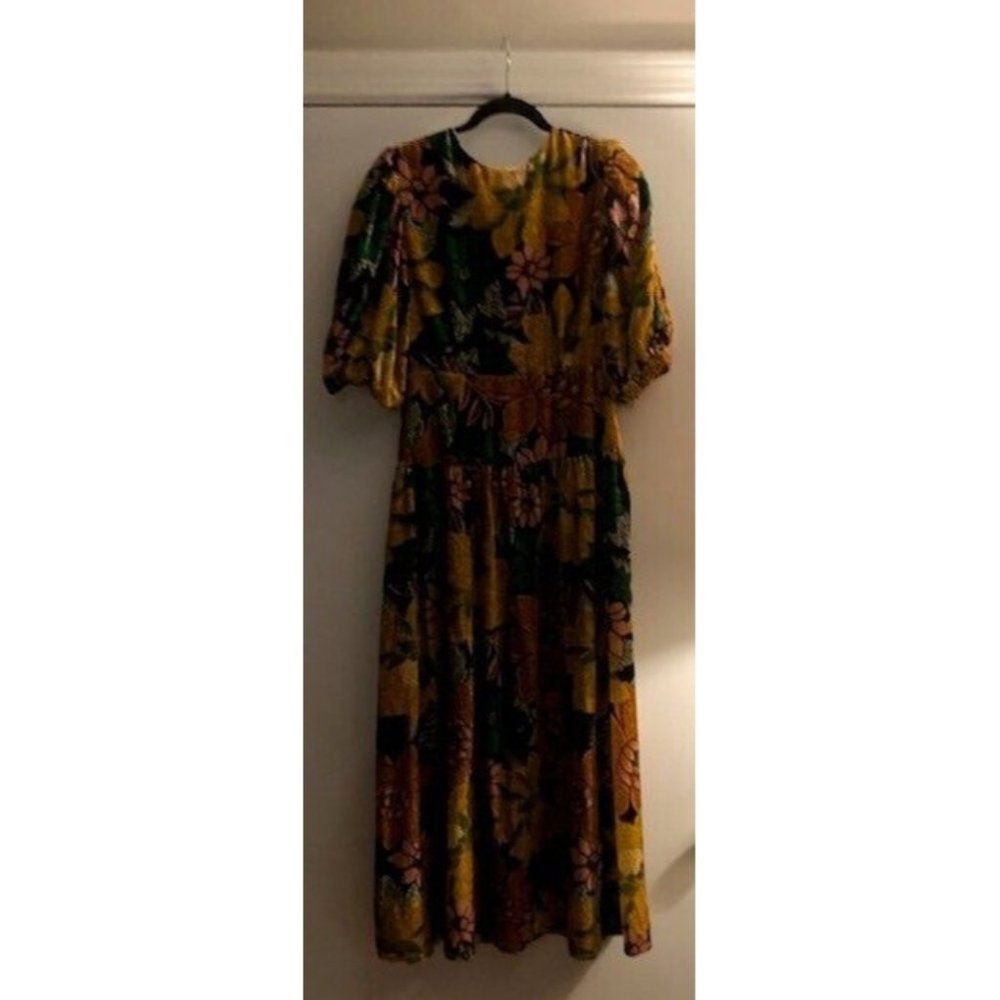 NWT $354 FARM RIO GARDEN VELVET MIDI DRESS US SIZE MEDIUM SOLD OUT EVERYWHERE! - Picture 10 of 11